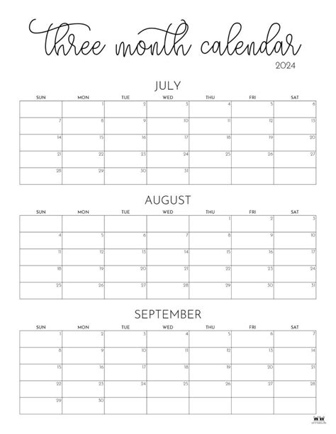 Monthly Calendar August 2023 June 2024 Printable Calendar 2024