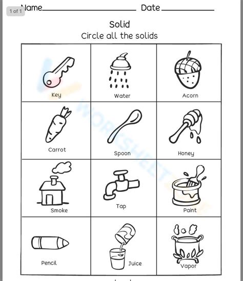 Circle The Solids Worksheet