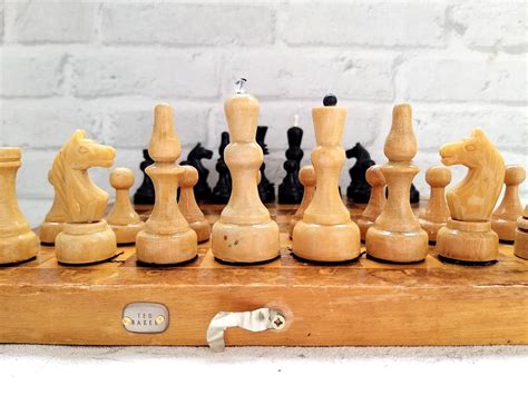 RETRO Wood Chess Vintage Chess Set Chess Pieces Chess Pieces - Etsy