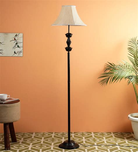 Buy Fenerty Beige Fabric Shade Club Floor Lamp With Metal Base By Tu