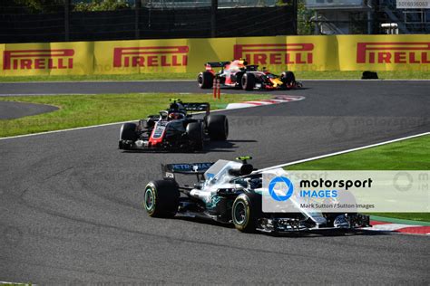 Valtteri Bottas Mercedes Amg F W Eq Power Leads Kevin Magnussen