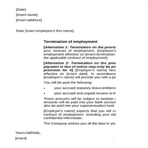 29 Practical Contract Termination Letter Templates Besty Templates