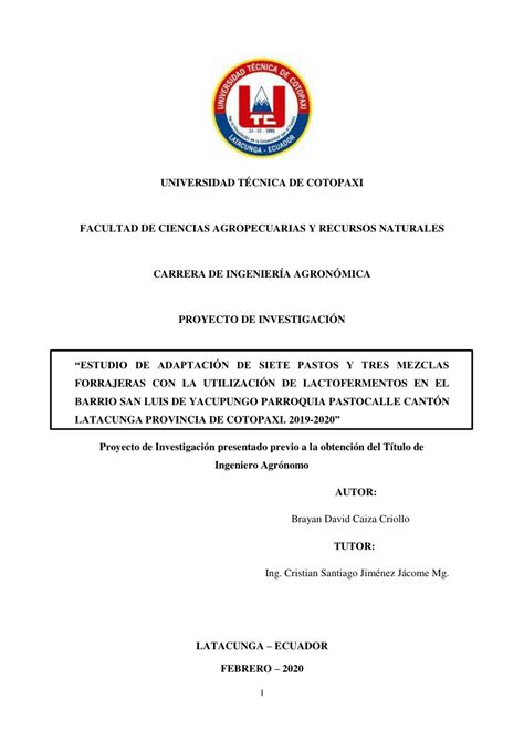 Pdf Universidad T Cnica De Cotopaxi Facultad De Ciencias