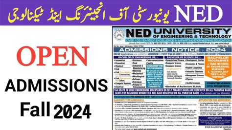 Ned University Admission 2024 How To Apply Ned University Ned