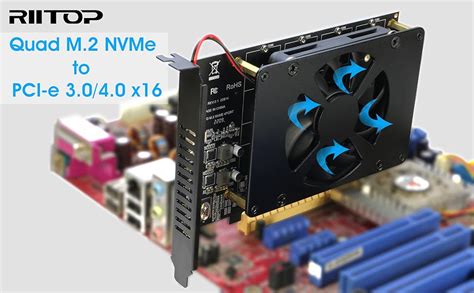 Amazon Quad NVMe PCIe Adapter RIITOP 4 Ports M 2 NVMe SSD To PCI