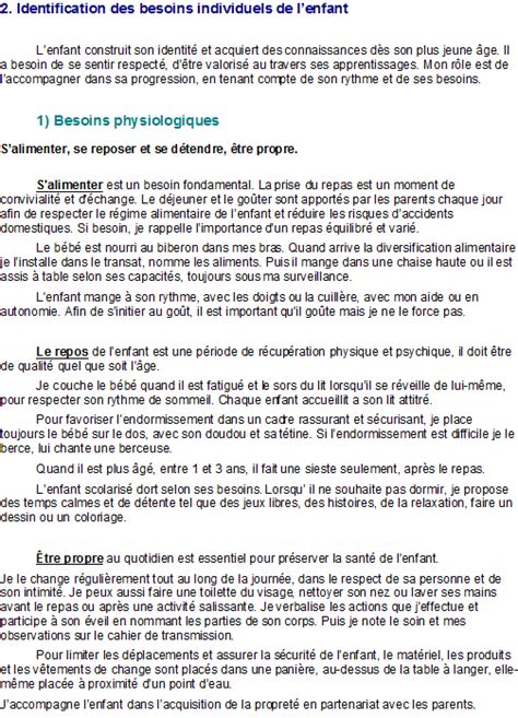 Exemple D Un Rapport De Stage Cap Petite Enfance Le Meilleur Exemple