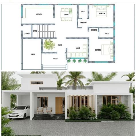 Kerala Home Dreamers On Instagram 1300sq 2BHK Design By