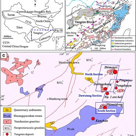 A Tectonic Map Of China Showing The Main Tectonic Units And The Yangtze