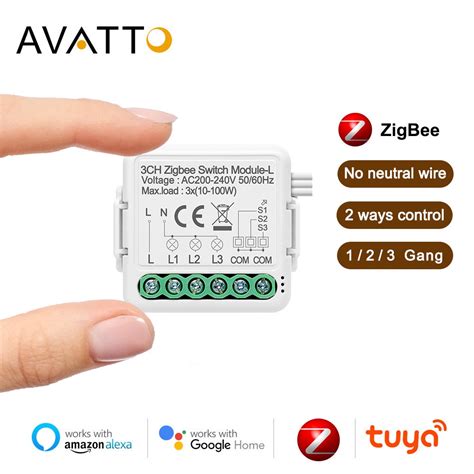 Módulo Interruptor AVATTO Smart Zigbee Sem Fio Neutro Requerido Tuya 1