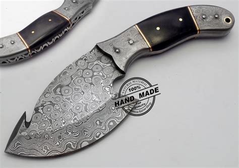 New Damascus Skinner Knife Custom Handmade Damascus Steel Hunting