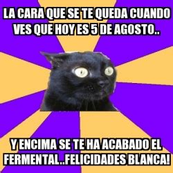 Meme Anxiety Cat La Cara Que Se Te Queda Cuando Ves Que Hoy Es 5 De