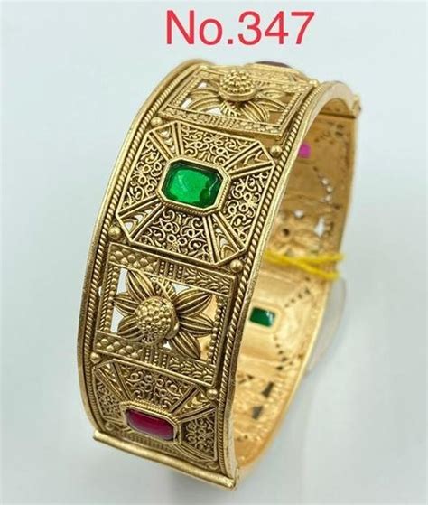 Golden Party Wear Brass Artificial Gold Plated Bangle Size Inch