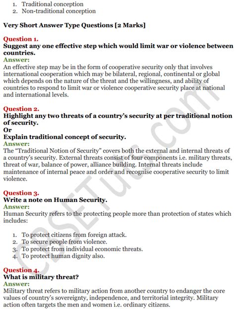 Ncert Solutions For Class 12 Political Science Chapter 7 Security In