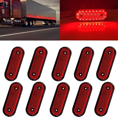 Sidaqi LED Red Marker Lights 24V For Trucks Trailer Surface Mount 20