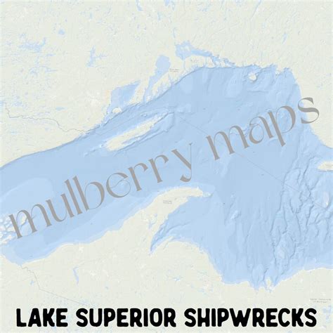 Lake Superior Shipwreck Map, Michigan Shipwrecks Canvas Map, Great ...