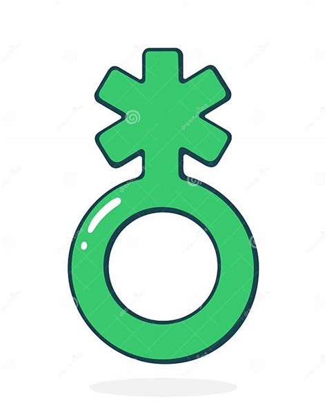 Genderqueer Gender Symbol Part Of Lgbt Community Vector Illustration