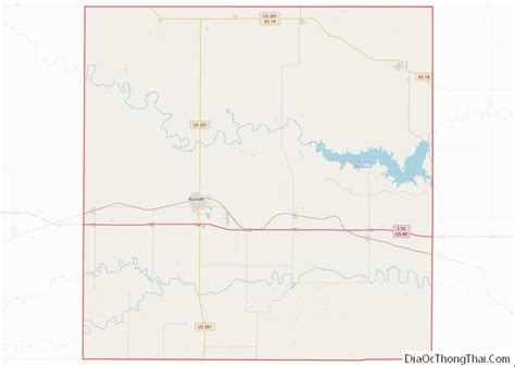 Map Of Russell County Kansas A C Th Ng Th I