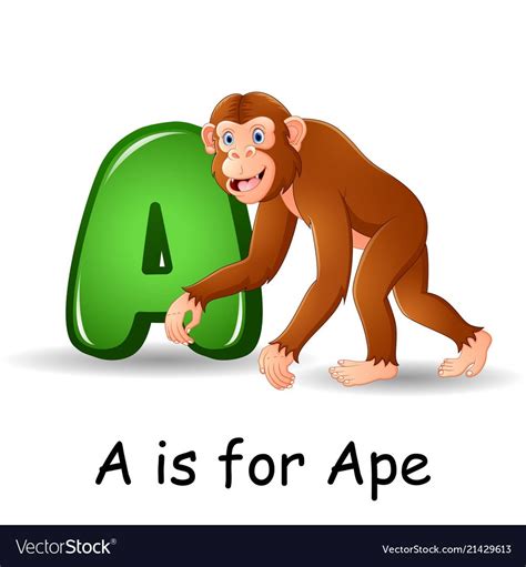 Vector Illustration Of Animals Alphabet A Is For Ape Download A Free