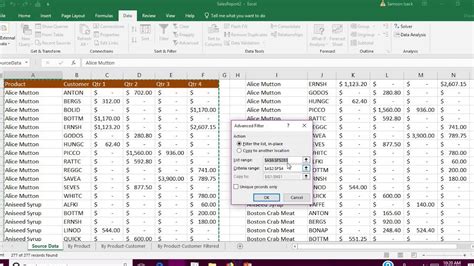 Excel Advanced Filter Youtube