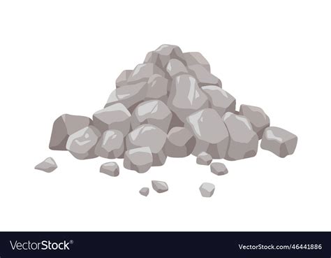 Rocks Pile Rubbles Construction Stones Heap Vector Image