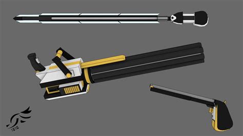 Fan Made Rwby Weapons Calcutta Divot And Takeaway Youtube