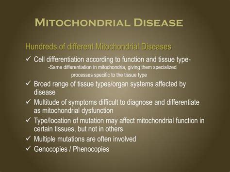 PPT - Mitochondrial Disease PowerPoint Presentation - ID:3048807