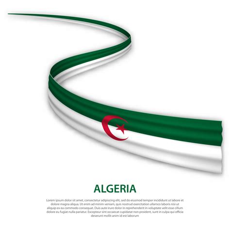 Waving ribbon or banner with flag of Algeria 22755593 Vector Art at ...