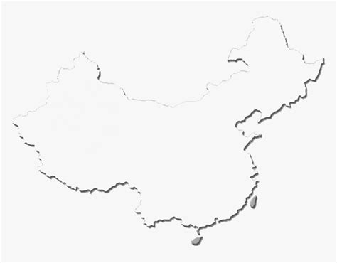 Flag Of China Blank Map Outline - China Map Outline Png, Transparent ...