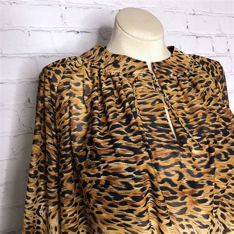 Vintage S Leopard Print Blouse Sheer Disco Fever Collections Volup