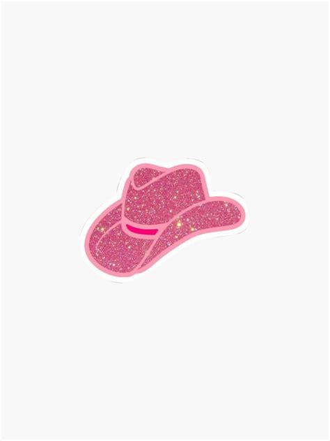 Pink Glitter Cowboy Hat Sticker For Sale By Betsymae Redbubble