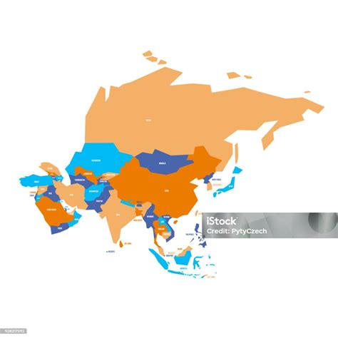 Ilustración De Muy Simplificado Infographical Mapa Político De Asia Ilustración De Vector