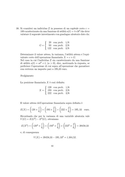 Esercizi Con Soluzione M F Matematica Finanziaria Unical