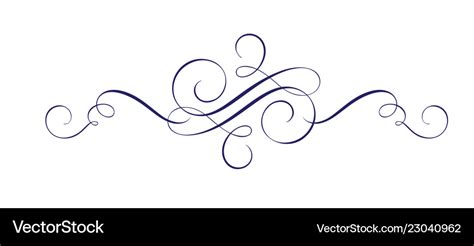 Calligraphic Hand Drawn Flourish Design Royalty Free Vector