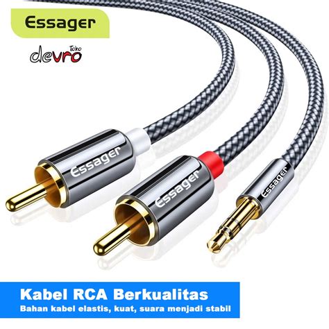 Jual Kabel RCA Ke Jack Aux 3 5mm Kabel Audio HiFi 3 5mm To RCA 2