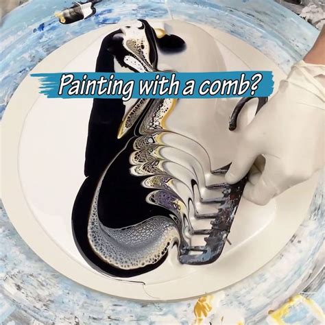 Using A Comb To Create Beautiful Acrylic Art Using A Comb To Create