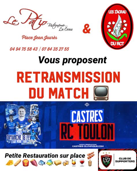 Retransmission Du Match Castres Rct Au Patio Les Z Acrau Du Rct