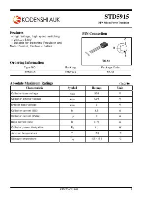 Std Datasheet Pdf Kodenshi Auk Co Ltd