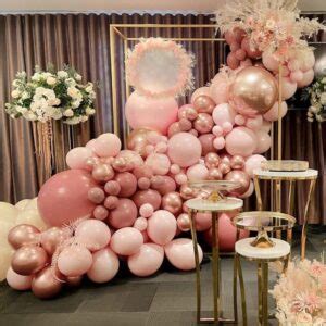 Dusty Rose Pink Balloon Garland Double Stuffed Blush Pink Balloon Pearl