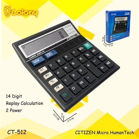 Asli Ori Citizen CT512 Kalkulator Besar Digital Dagang Sekolah Kantor