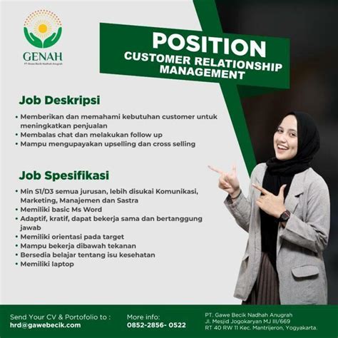 Lowongan Kerja Customer Relationship Management Di Pt Gawe Becik