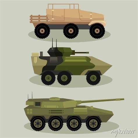 Militar Conjunto De Imagem De Tanques De Vetor Definido Em Diferentes