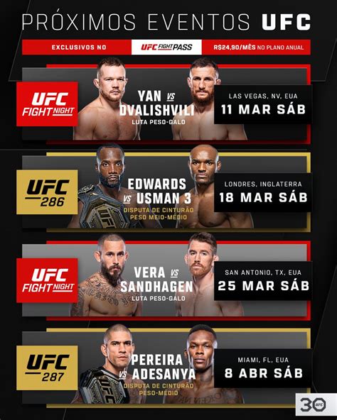 Ufc Fight Pass Brasil On Twitter Anote Os Pr Ximos Eventos