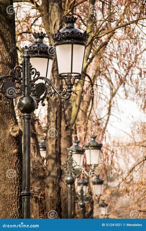 Pedestrian street lighting stock image. Image of historic - 51241021