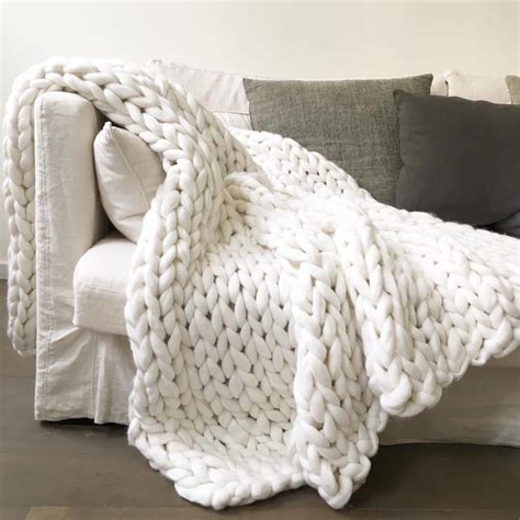 Handmade Chunky Knit Blanket Inspire Uplift Chunky Knit Throw Blanket