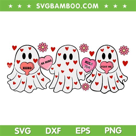 Ghost Heart Valentine Day Svg Png