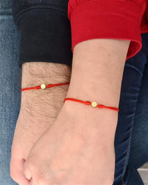 Pulseras Hilo Rojo Con Iniciales Personalizada Para Parejas Novios Esposos Los Mejores