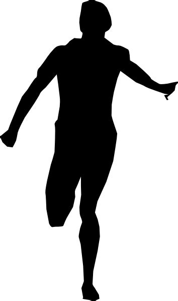 Person running black and white man running clipart - WikiClipArt