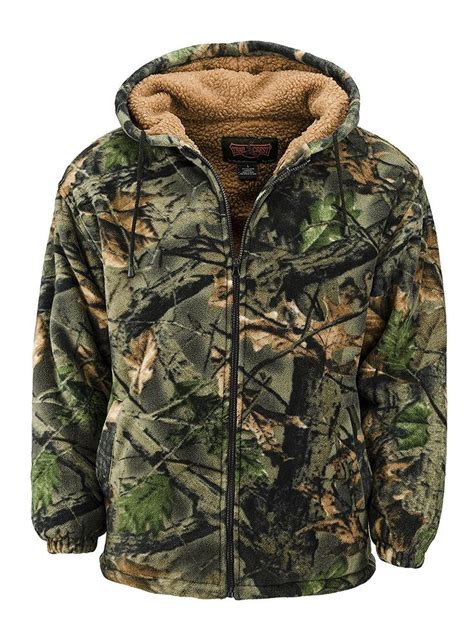 Men S Sherpa Lined Fleece Camouflage Hunting Jacket CD11JLBBJMT