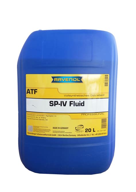 Трансмиссионное масло RAVENOL ATF SP-IV Fluid (20л): цена, описание, отзывы