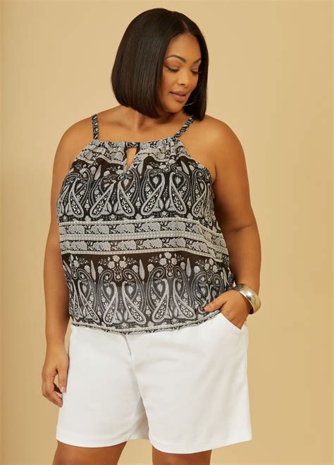 Plus Size Paisley Print Tank Plus Size Summer Tops Plus Size Top